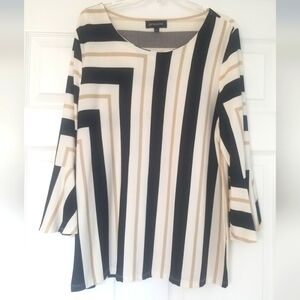 Cynthia Rowley Black and Cream Flowy Blouse